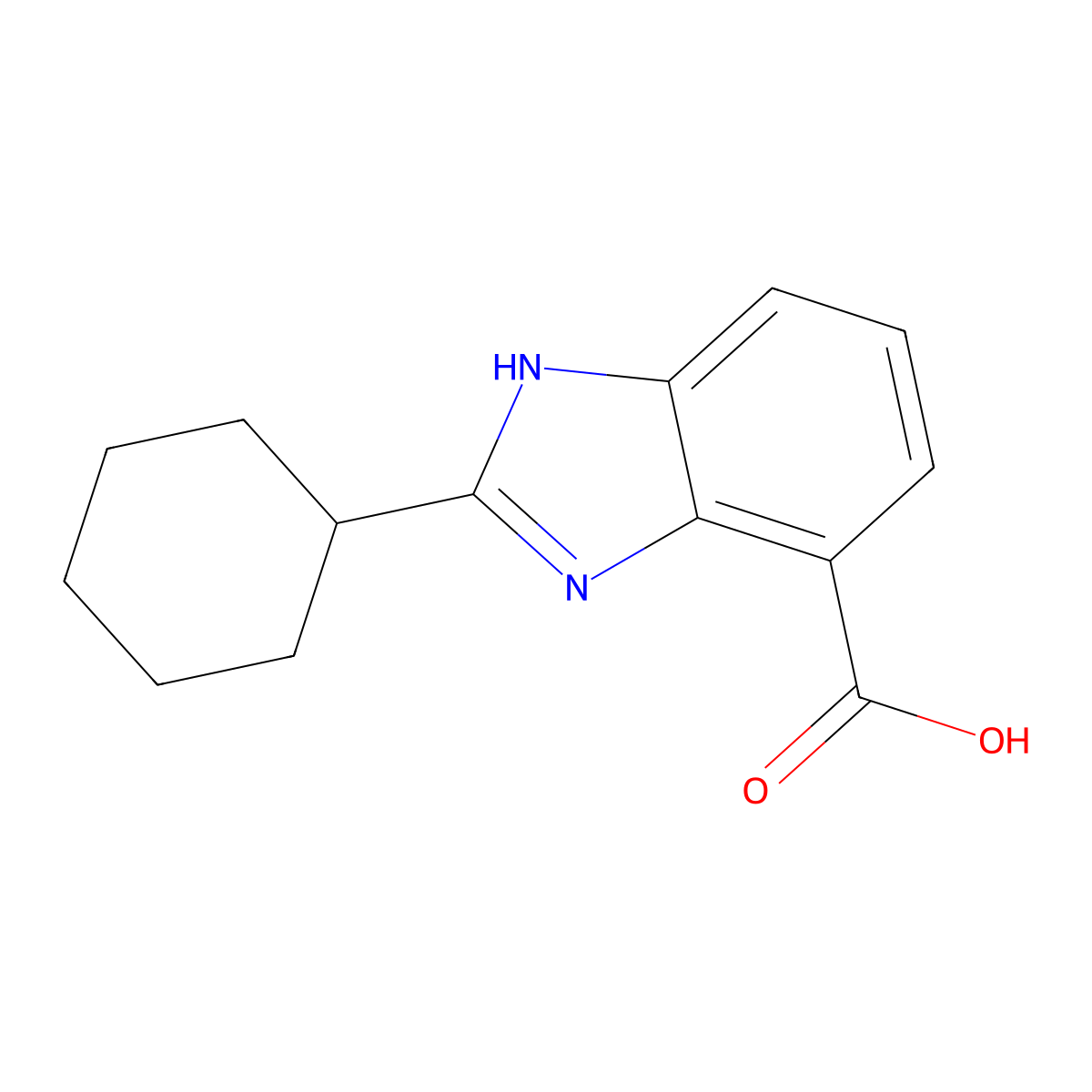 2-Cyclohexyl-1H-1,3-benzodiazole-4-carboxylic acid molecular structure, CAS 1021268-21-2