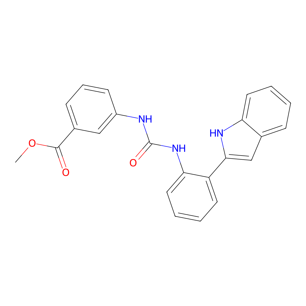 Methyl 3-({[2-(1H-indol-2-YL)phenyl]carbamoyl}amino)benzoate molecular structure, CAS 1021273-15-3