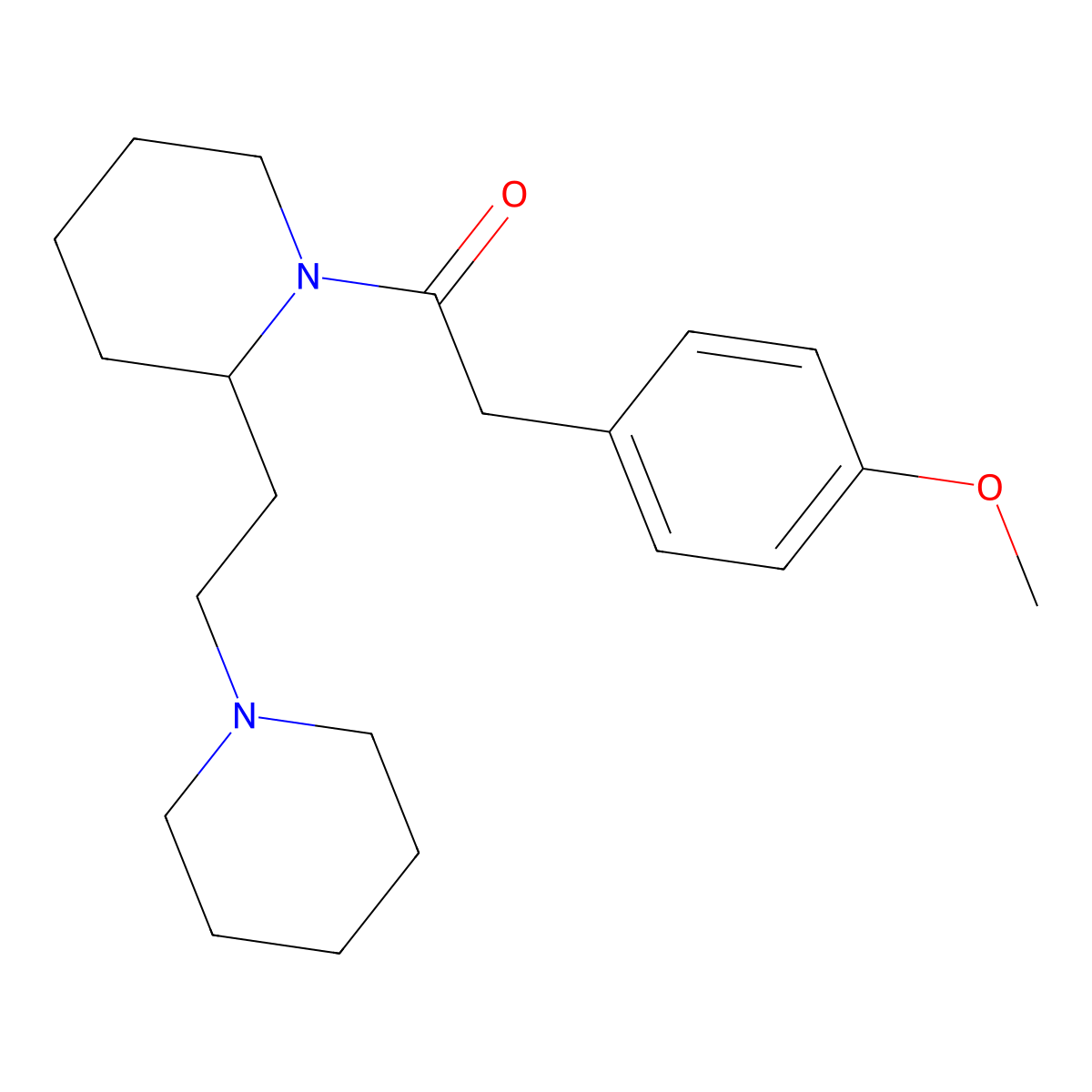 2-(4-Methoxyphenyl)-1-[2-(2-piperidinoethyl)piperidino]-1-ethanone molecular structure, CAS 1021278-81-8