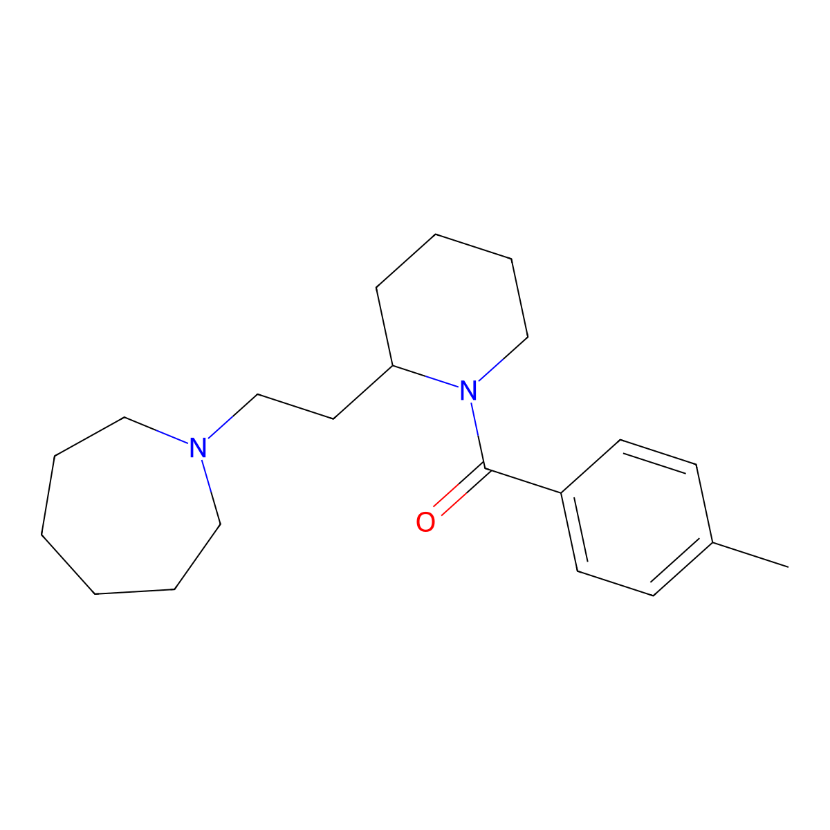 1-{2-[1-(4-Methylbenzoyl)piperidin-2-yl]ethyl}azepane molecular structure, CAS 1021278-96-5