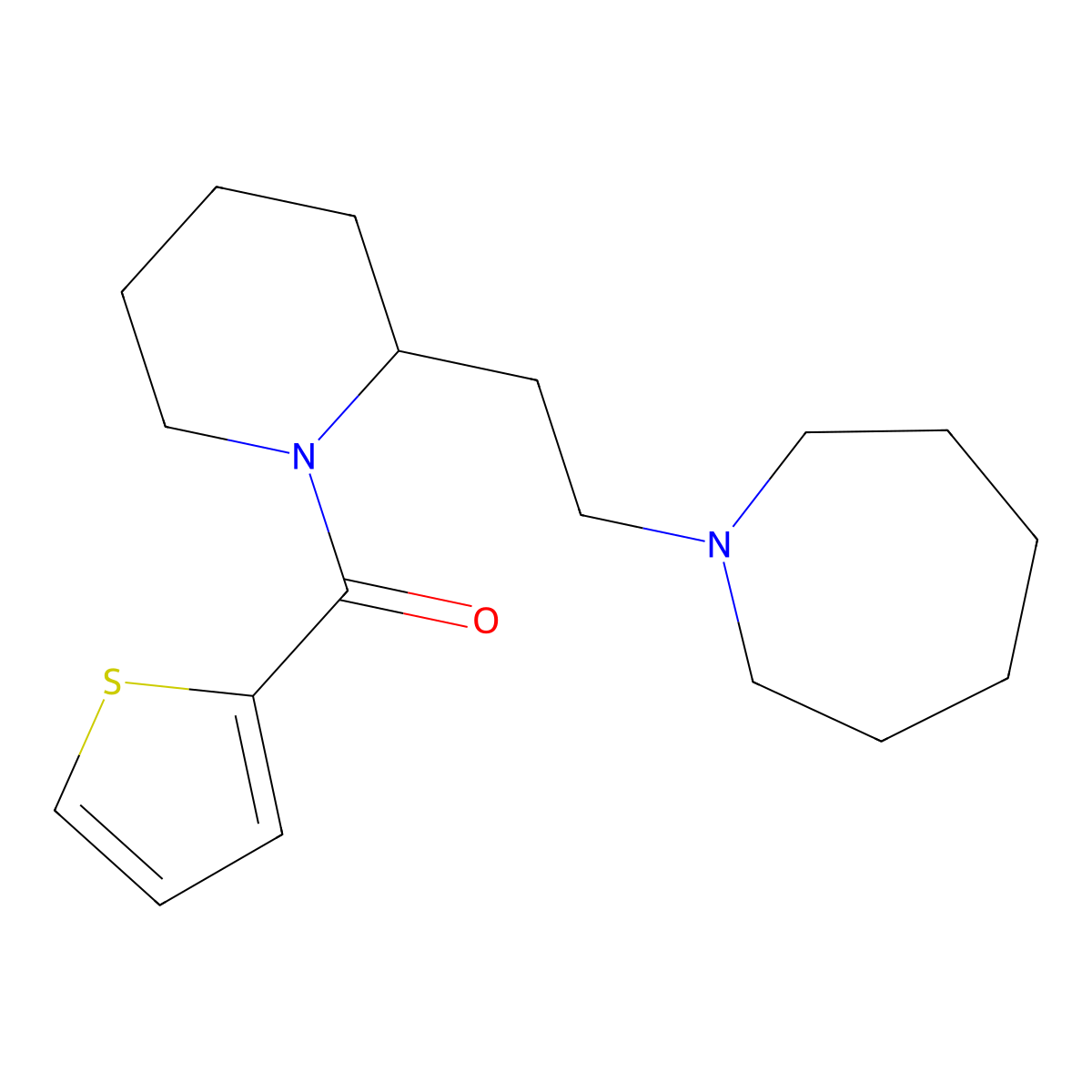 1-{2-[1-(2-Thienylcarbonyl)piperidin-2-yl]ethyl}azepane molecular structure, CAS 1021279-31-1