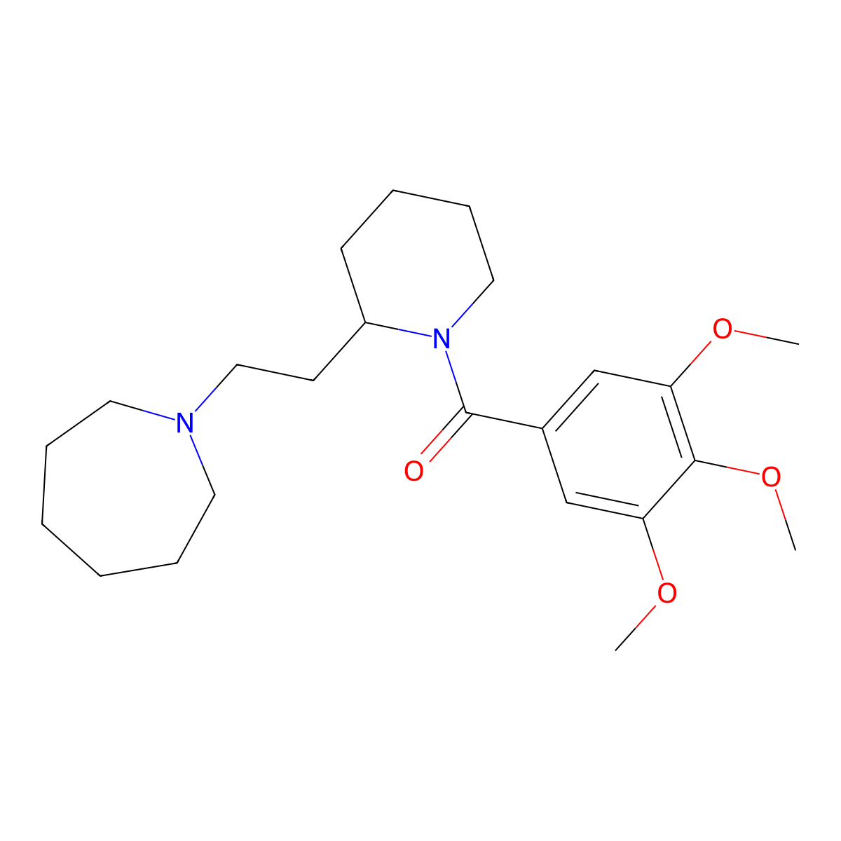 1-{2-[1-(3,4,5-Trimethoxybenzoyl)piperidin-2-yl]ethyl}azepane molecular structure, CAS 1021279-36-6