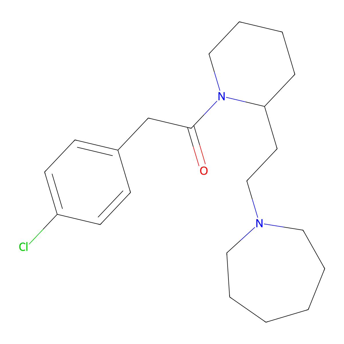 1-(2-{1-[(4-Chlorophenyl)acetyl]piperidin-2-yl}ethyl)azepane molecular structure, CAS 1021279-61-7