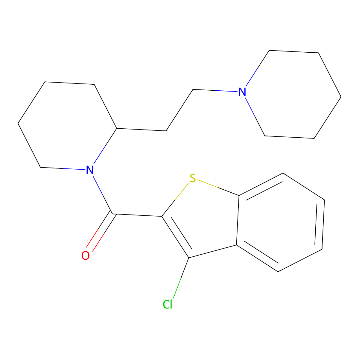 1-(3-Chloro-1-benzothiophene-2-carbonyl)-2-[2-(piperidin-1-yl)ethyl]piperidine molecular structure, CAS 1021279-71-9