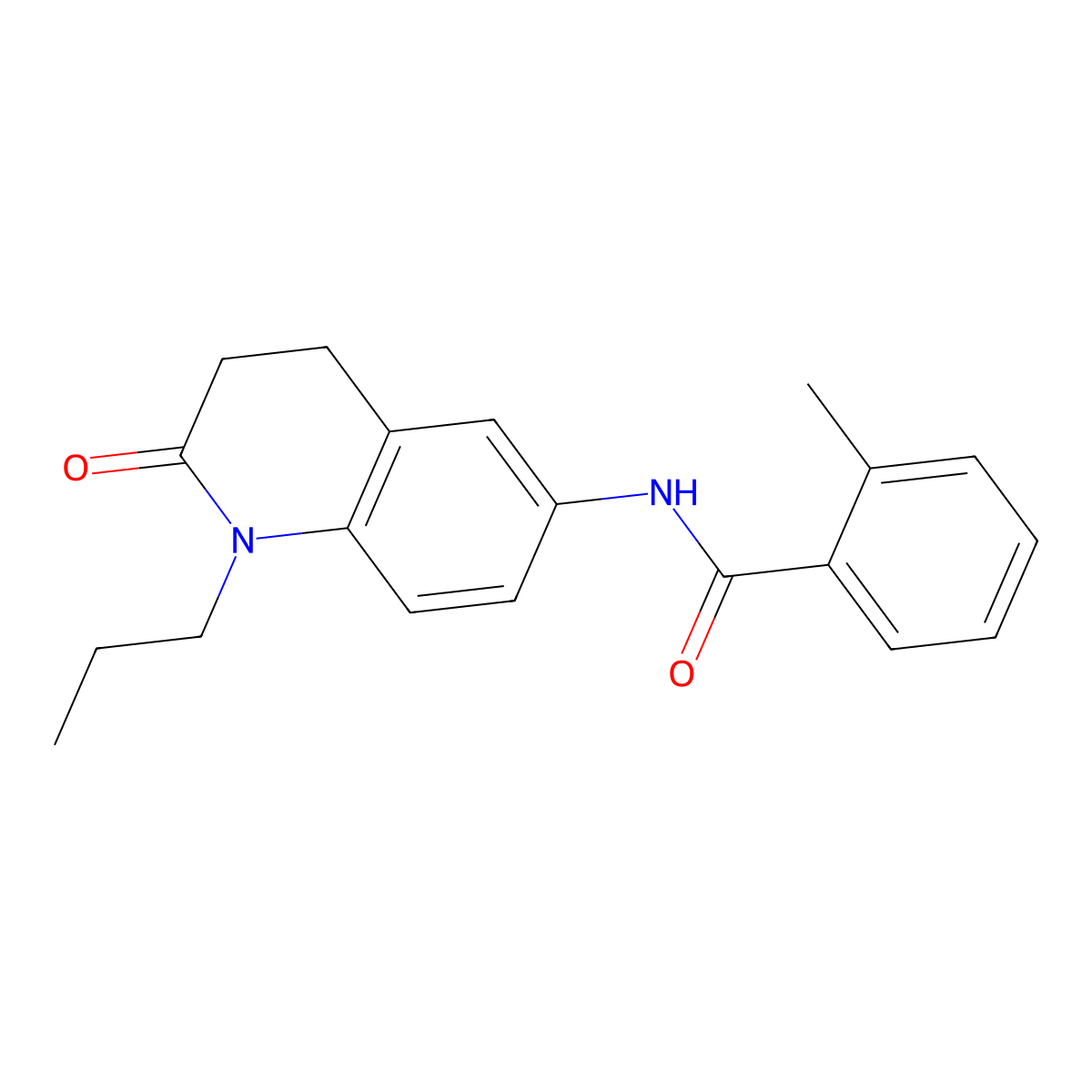 2-methyl-N-(2-oxo-1-propyl-1,2,3,4-tetrahydroquinolin-6-yl)benzamide molecular structure, CAS 1021280-57-8