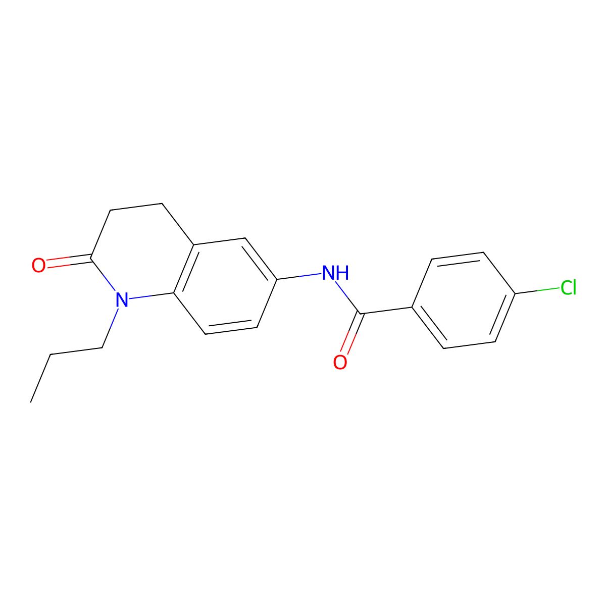 4-chloro-N-(2-oxo-1-propyl-1,2,3,4-tetrahydroquinolin-6-yl)benzamide molecular structure, CAS 1021280-61-4