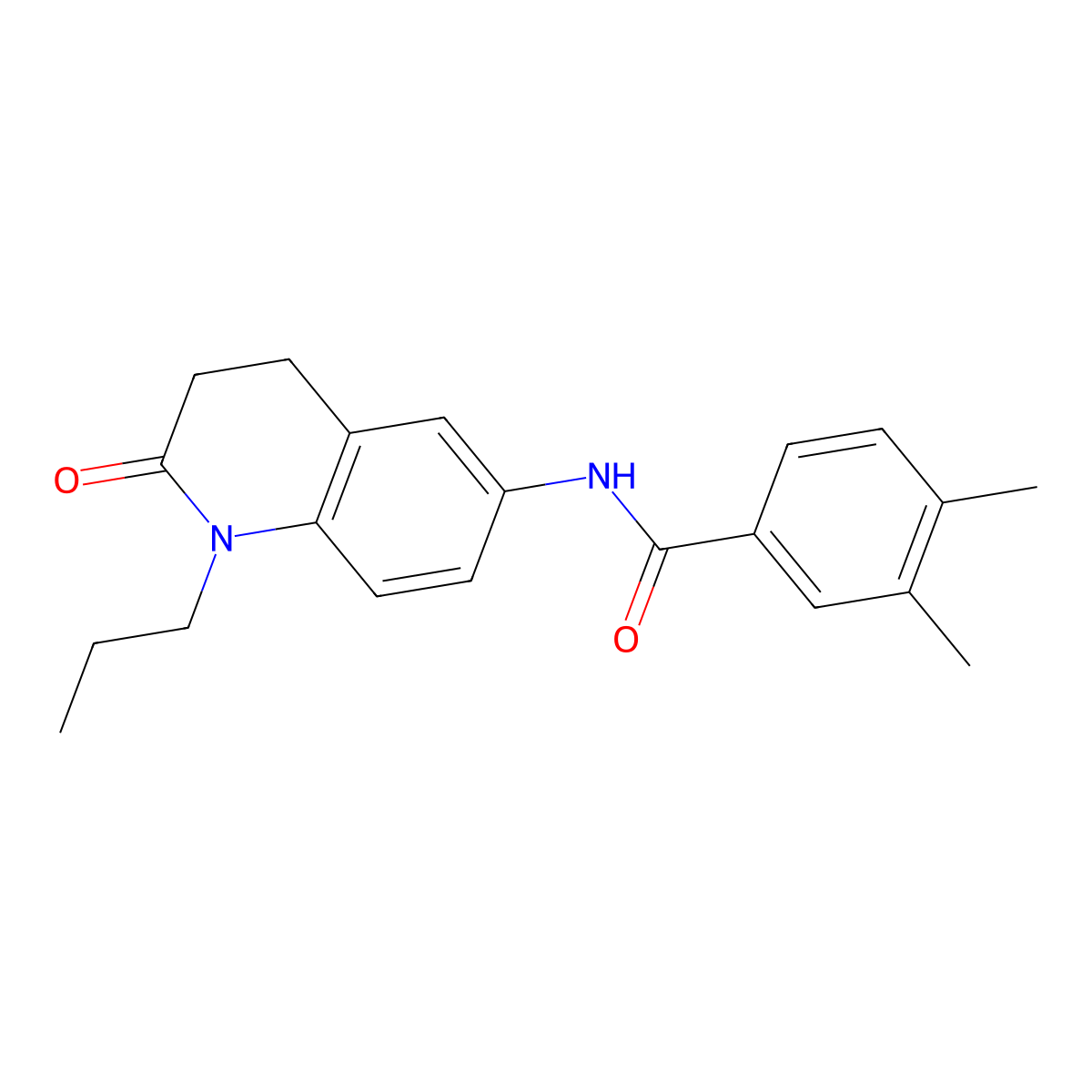 3,4-dimethyl-N-(2-oxo-1-propyl-1,2,3,4-tetrahydroquinolin-6-yl)benzamide molecular structure, CAS 1021280-66-9