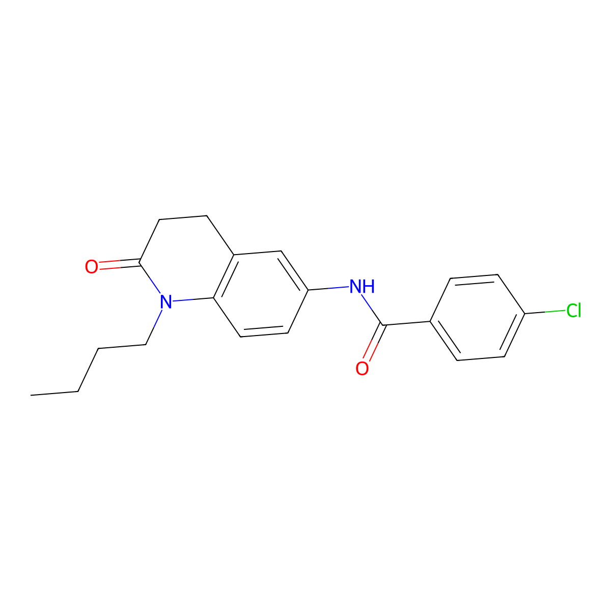 N-(1-butyl-2-oxo-1,2,3,4-tetrahydroquinolin-6-yl)-4-chlorobenzamide molecular structure, CAS 1021280-71-6
