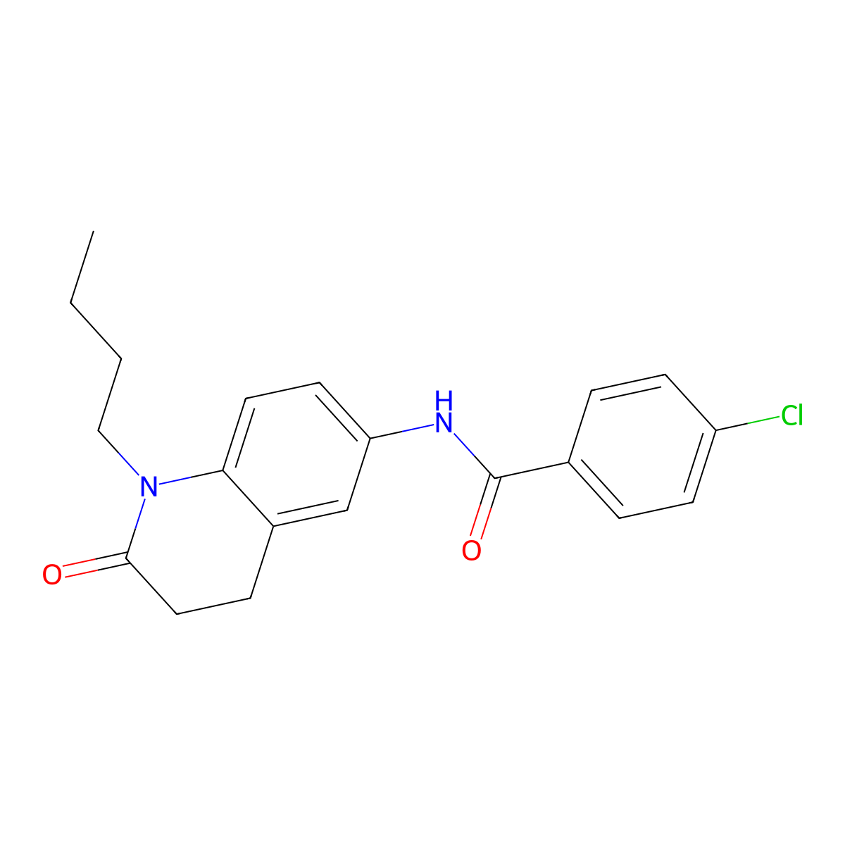 N-(1-butyl-2-oxo-1,2,3,4-tetrahydroquinolin-6-yl)-4-chlorobenzamide molecular structure, CAS 1021280-71-6