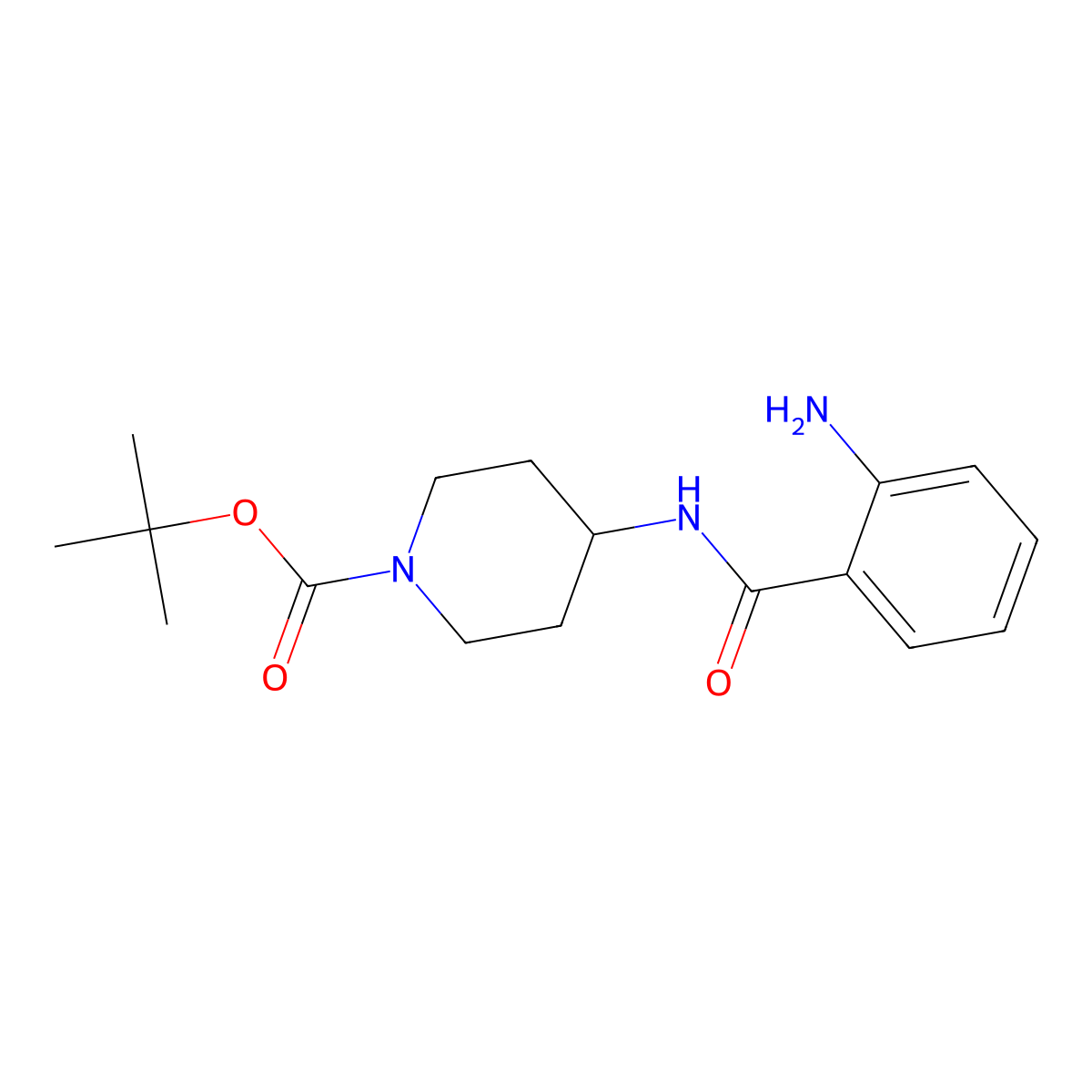 Tert-butyl 4-(2-aminobenzamido)piperidine-1-carboxylate molecular structure, CAS 1021284-59-2