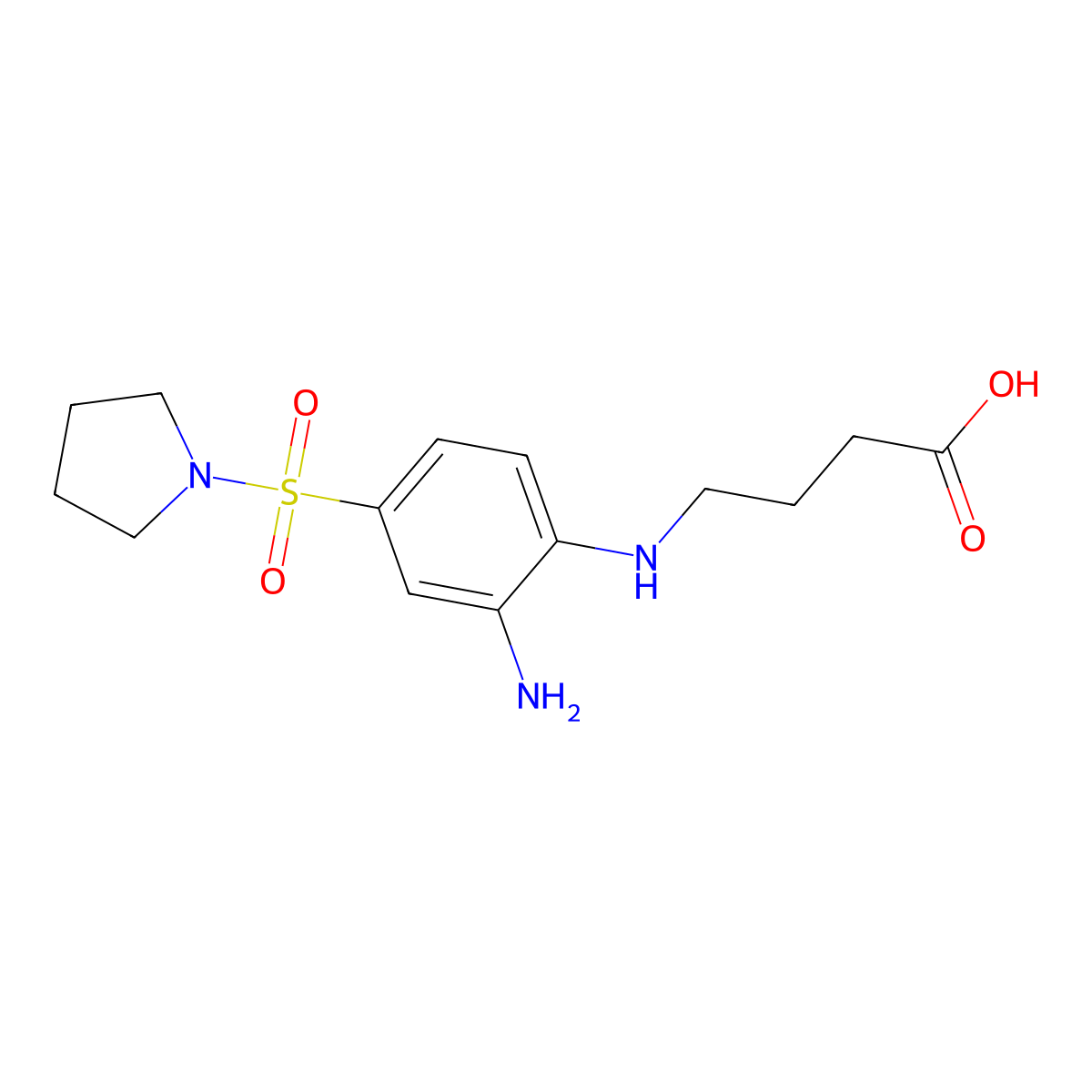 4-{[2-Amino-4-(pyrrolidin-1-ylsulfonyl)phenyl]amino}butanoic acid molecular structure, CAS 1021284-89-8