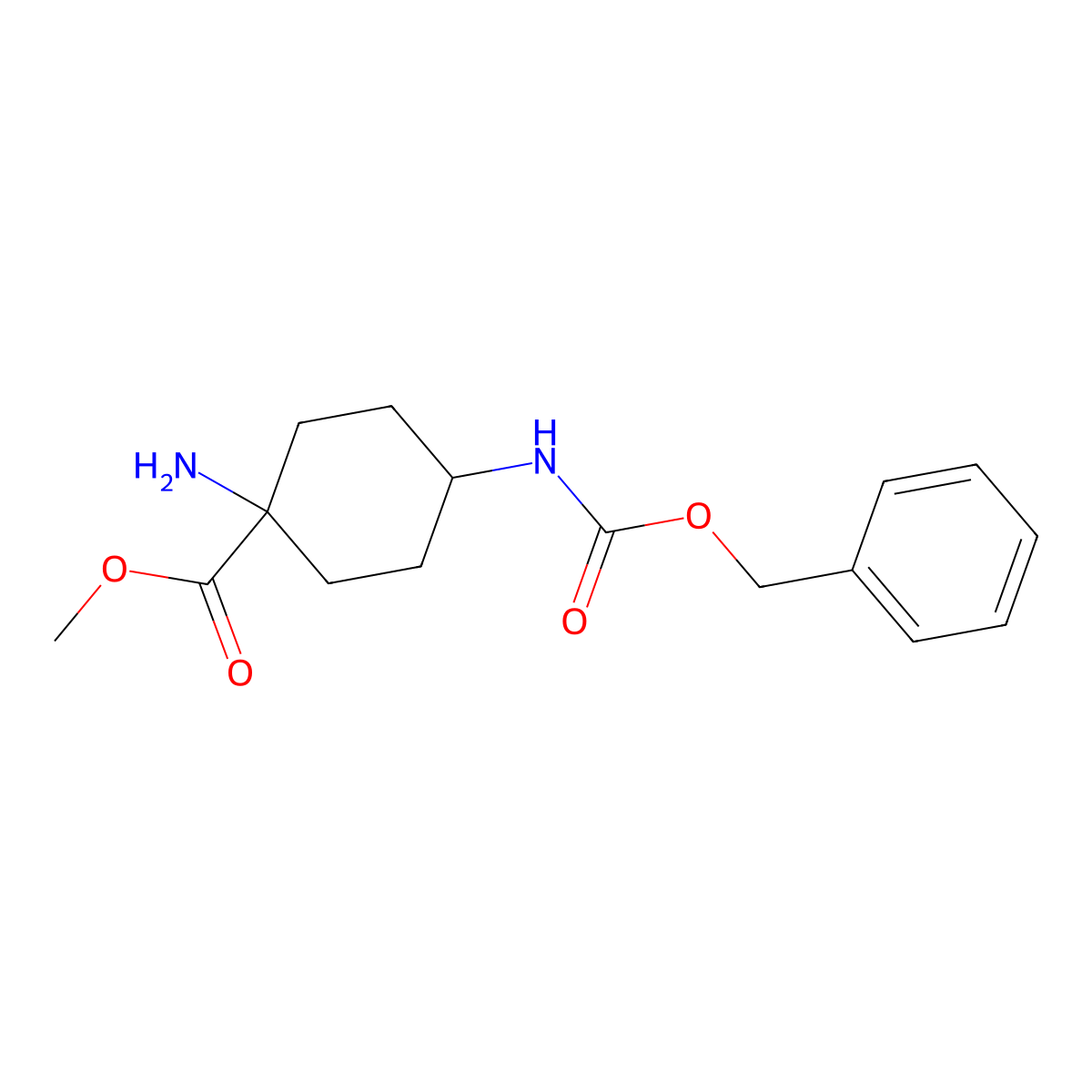 Methyl 1-amino-4-{[(benzyloxy)carbonyl]amino}cyclohexane-1-carboxylate molecular structure, CAS 1021287-01-3