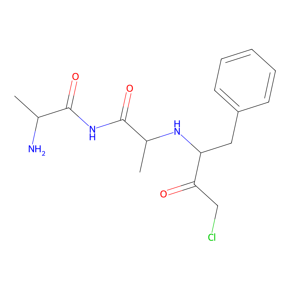 Alanyl-alanyl-phenylalanine chloromethyl ketone molecular structure, CAS 102129-66-8
