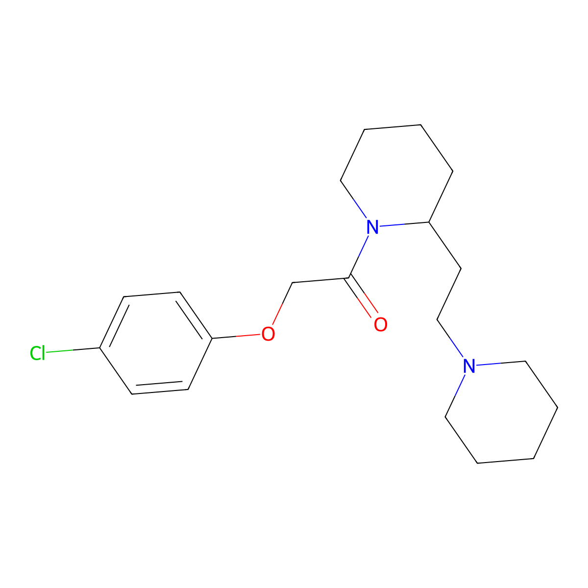 1-[(4-Chlorophenoxy)acetyl]-2-(2-piperidin-1-ylethyl)piperidine molecular structure, CAS 1021296-02-5