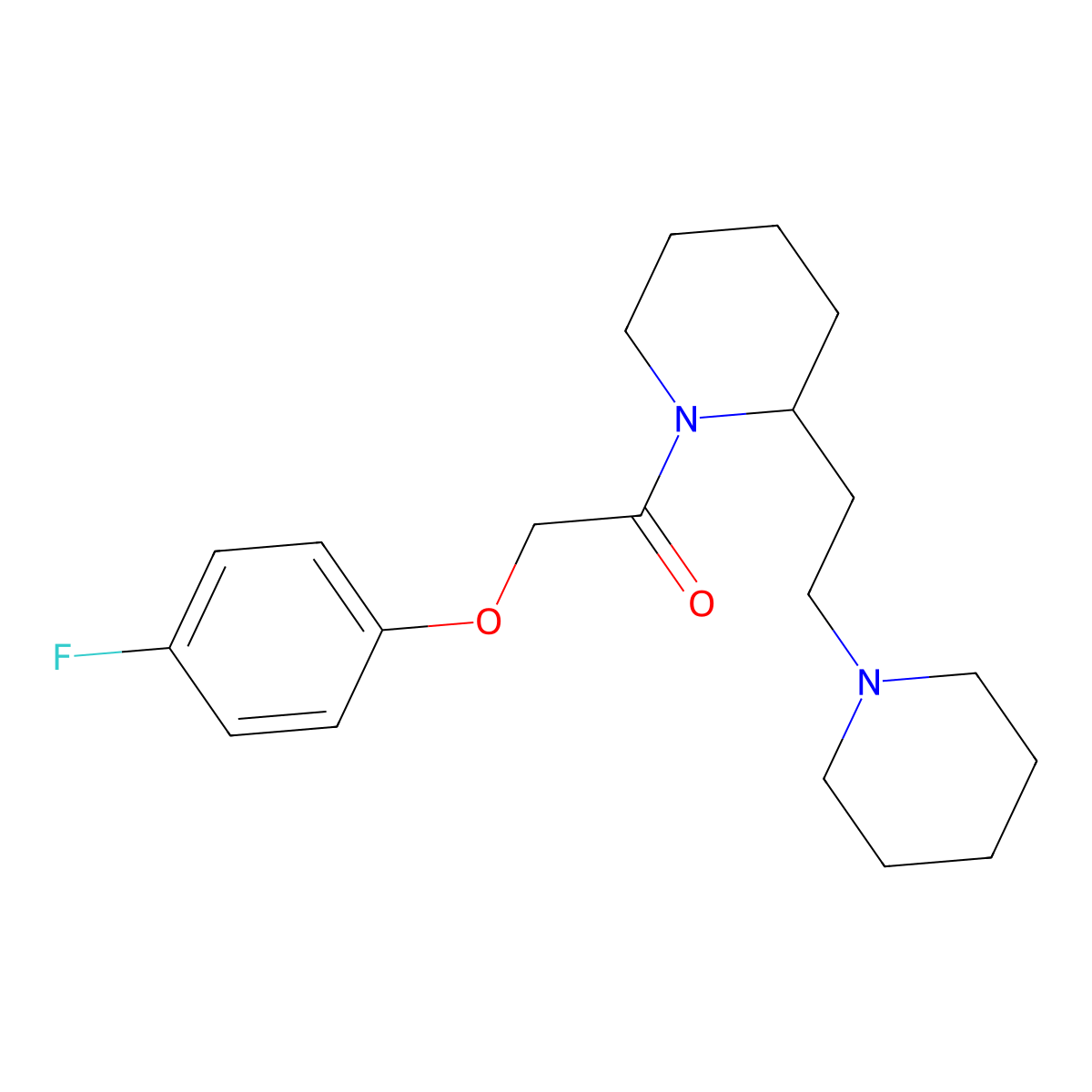 1-[(4-Fluorophenoxy)acetyl]-2-(2-piperidin-1-ylethyl)piperidine molecular structure, CAS 1021296-06-9
