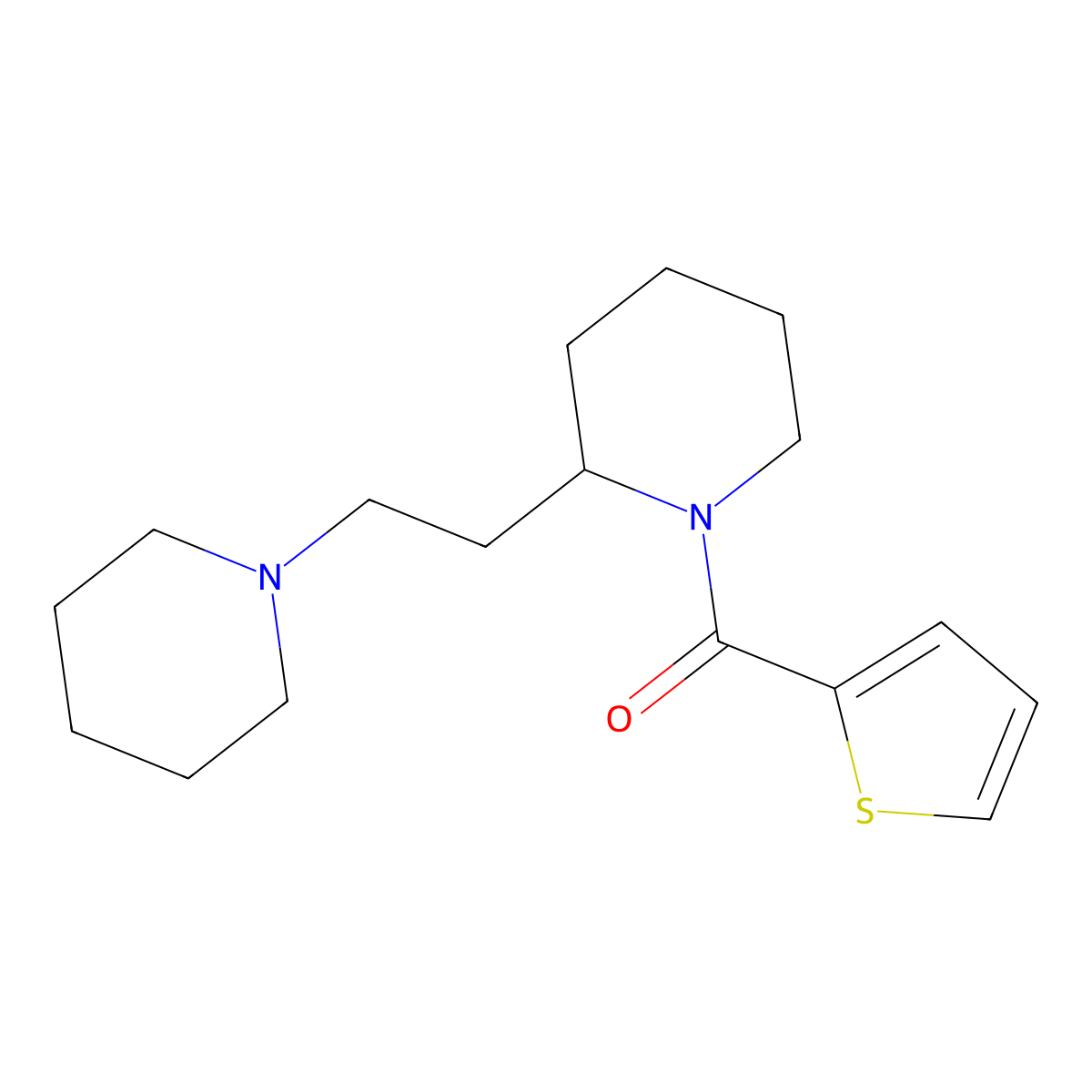 2-(2-Piperidylethyl)piperidyl 2-thienyl ketone molecular structure, CAS 1021296-08-1