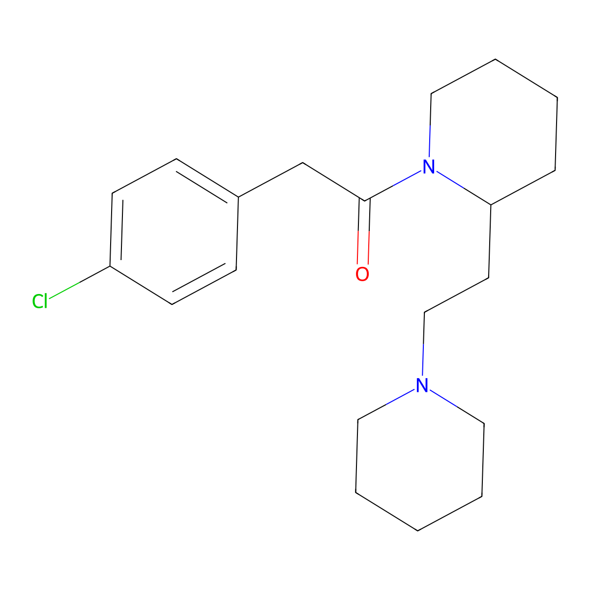 1-[(4-Chlorophenyl)acetyl]-2-(2-piperidin-1-ylethyl)piperidine molecular structure, CAS 1021296-24-1