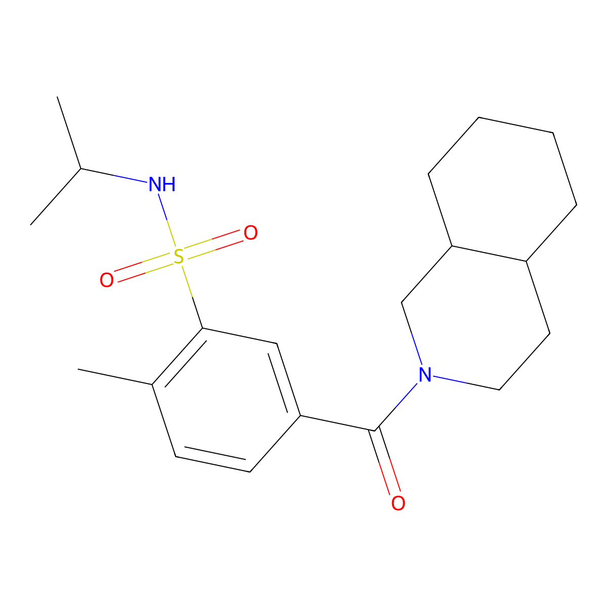5-(decahydroisoquinoline-2-carbonyl)-N-isopropyl-2-methylbenzenesulfonamide molecular structure, CAS 1021298-11-2