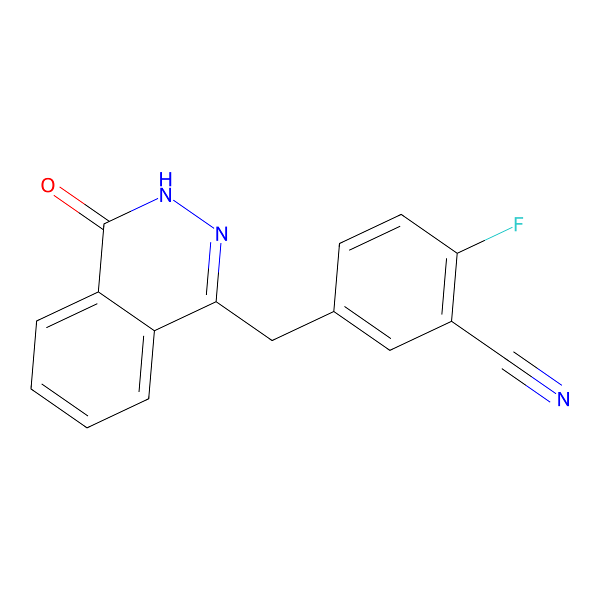 2-Fluoro-5-[(4-oxo-3,4-dihydrophthalazin-1-yl)methyl]benzonitrile molecular structure, CAS 1021298-68-9