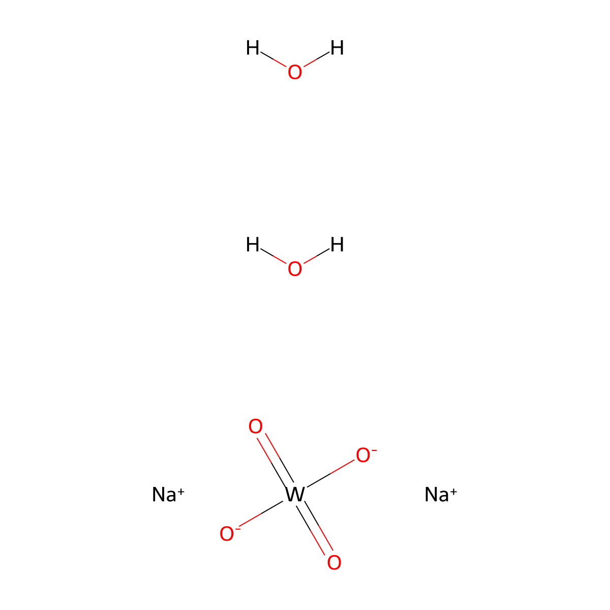 Sodium tungstate dihydrate , Sodium tungstate dihydrate molecular structure, CAS 10213-10-2