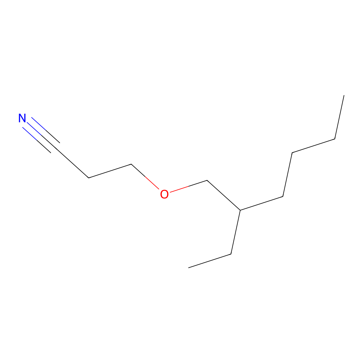 3-((2-Ethylhexyl)oxy)propionitrile molecular structure, CAS 10213-75-9