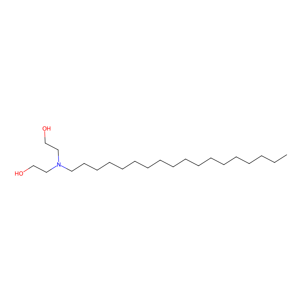 Stearyldiethanolamine molecular structure, CAS 10213-78-2
