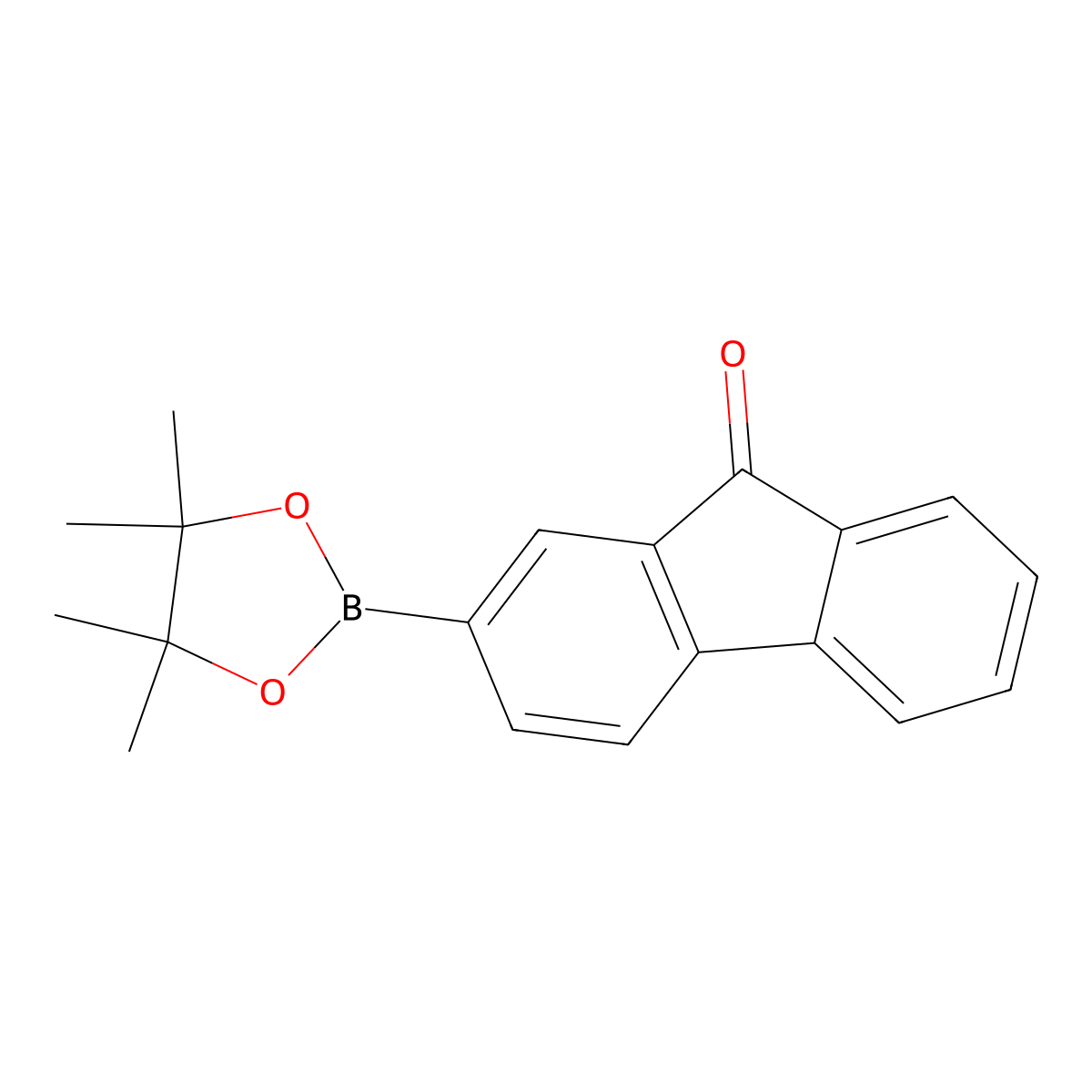 2-(4,4,5,5-Tetramethyl-[1,3,2]dioxaborolan-2-yl)-fluoren-9-one molecular structure, CAS 1021306-45-5