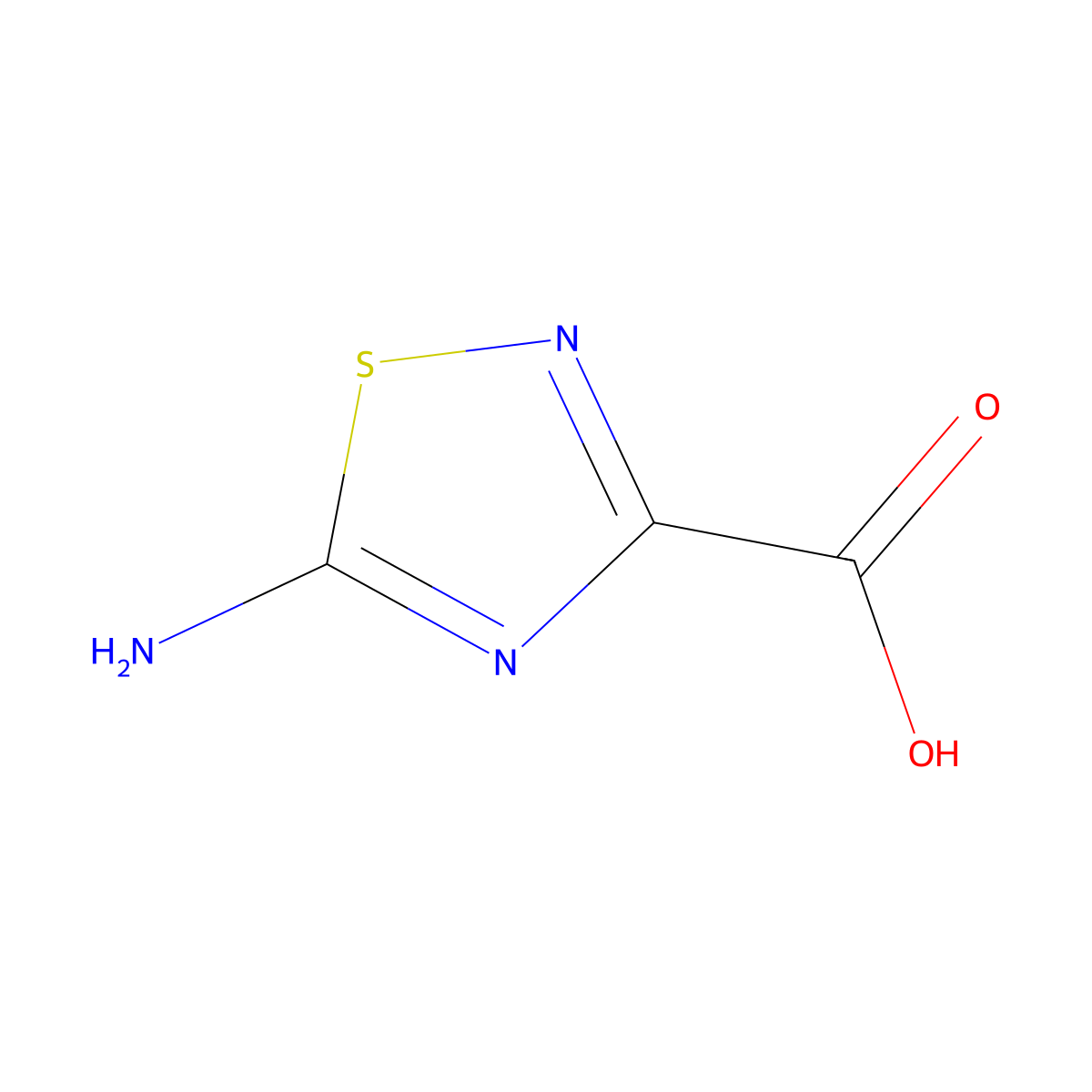 5-Amino-1,2,4-thiadiazole-3-carboxylic acid molecular structure, CAS 1021306-74-0