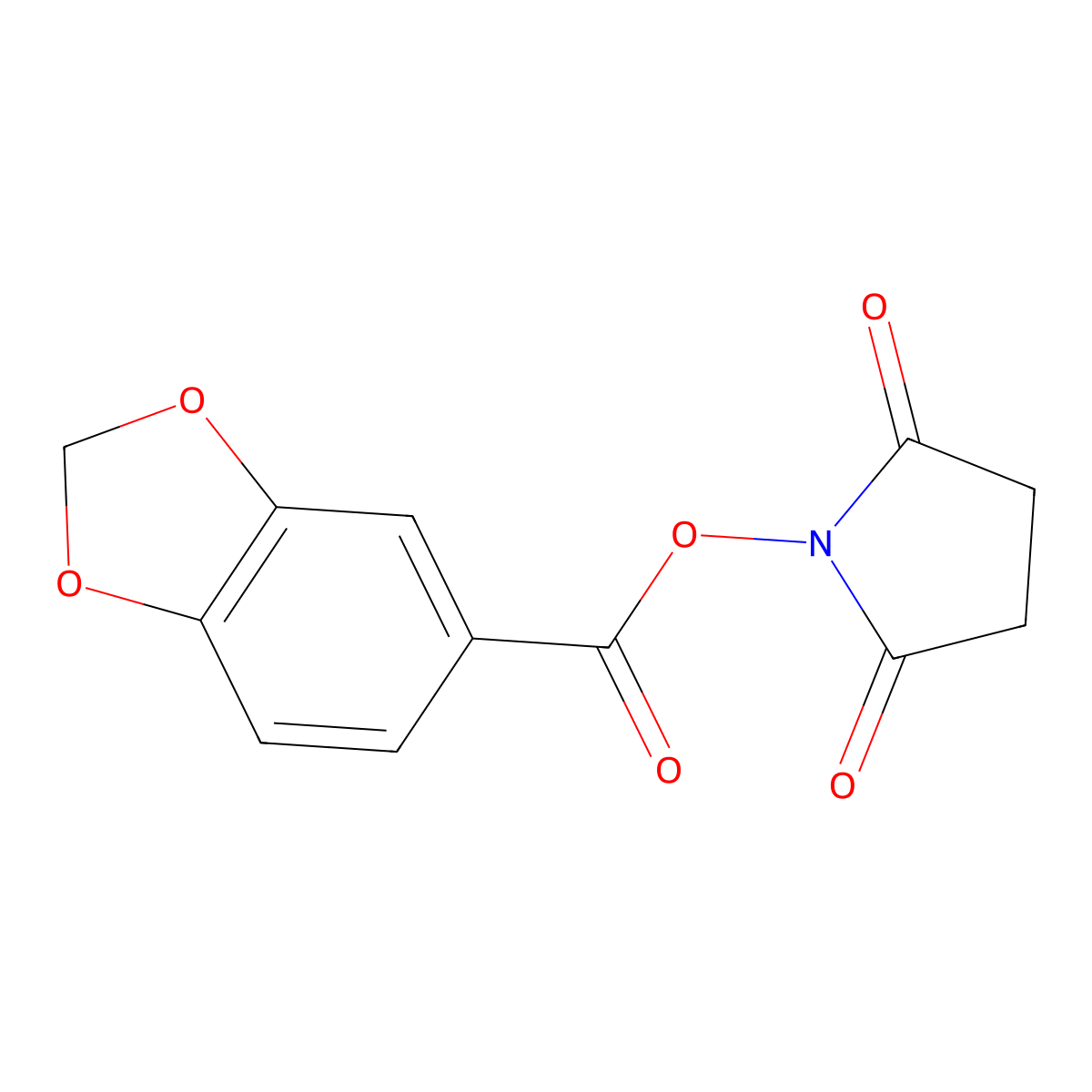 1-[(1,3-Benzodioxol-5-ylcarbonyl)oxy]pyrrolidine-2,5-dione molecular structure, CAS 102132-54-7