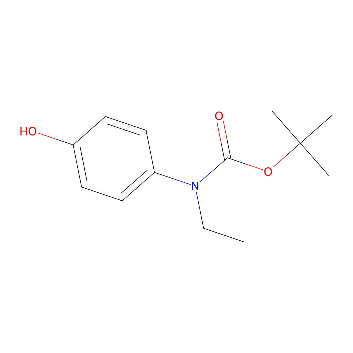 tert-butyl N-ethyl-N-(4-hydroxyphenyl)carbamate molecular structure, CAS 1021324-59-3
