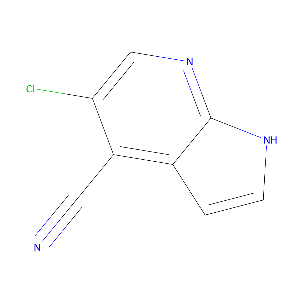 5-Chloro-1H-pyrrolo[2,3-b]pyridine-4-carbonitrile molecular structure, CAS 1021339-16-1