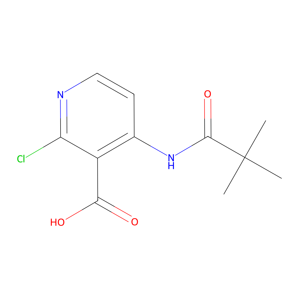 2-Chloro-4-pivalamidonicotinic acid molecular structure, CAS 1021339-24-1