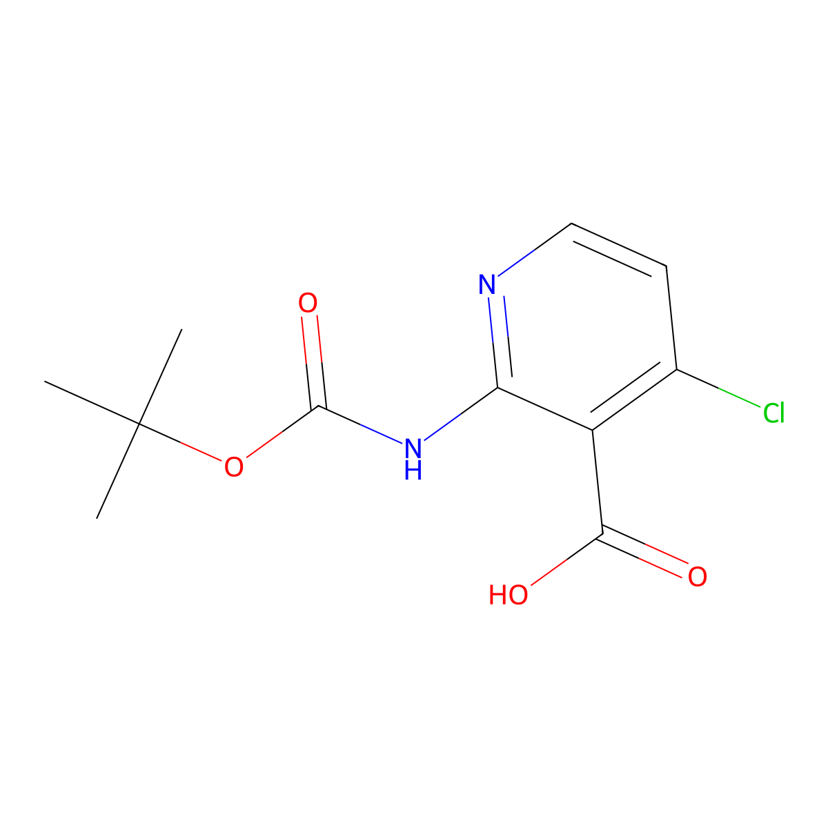 2-(tert-Butoxycarbonylamino)-4-chloronicotinic acid molecular structure, CAS 1021339-32-1