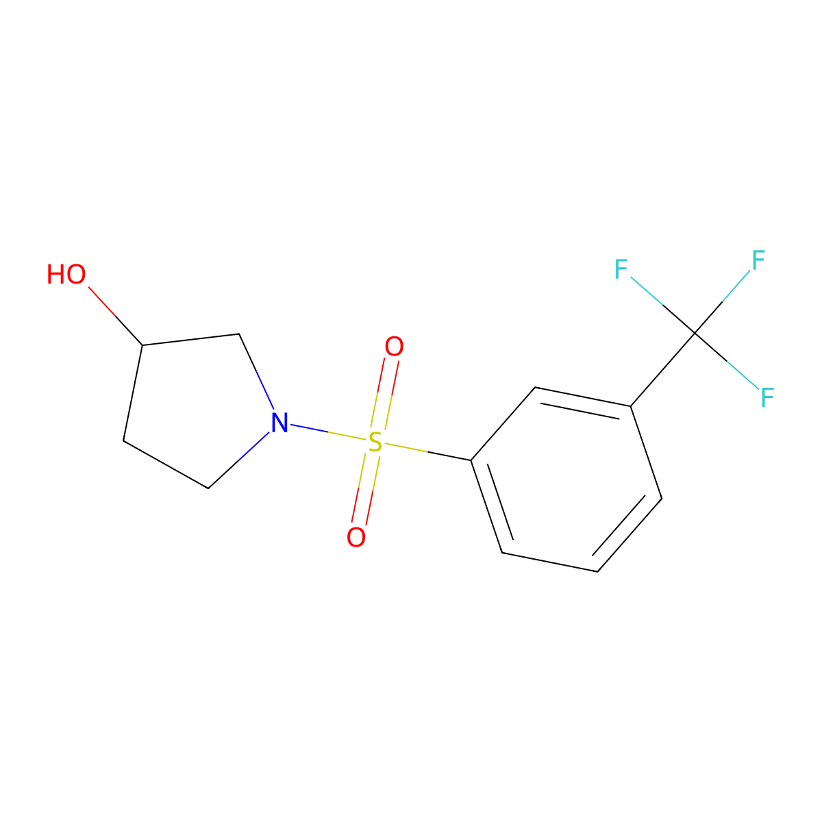 1-((3-(Trifluoromethyl)phenyl)sulfonyl)pyrrolidin-3-ol molecular structure, CAS 1021372-56-4