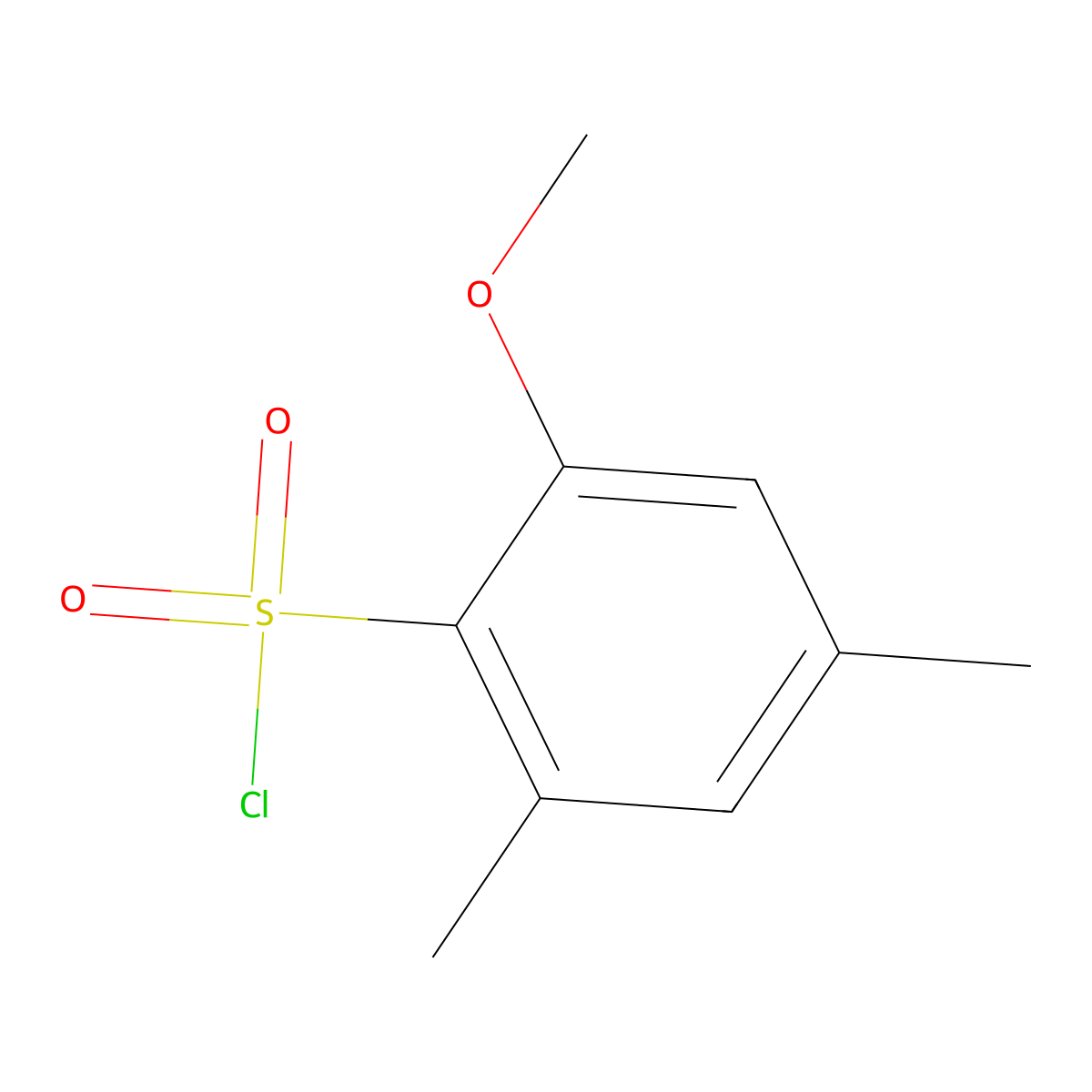 2-Methoxy-4,6-dimethylbenzene-1-sulfonyl chloride molecular structure, CAS 1021373-11-4