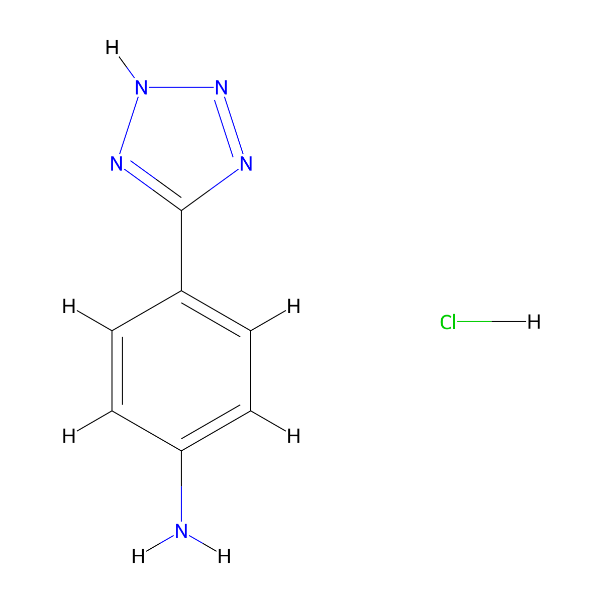 4-(2H-tetrazol-5-yl)aniline;hydrochloride molecular structure, CAS 1021389-89-8