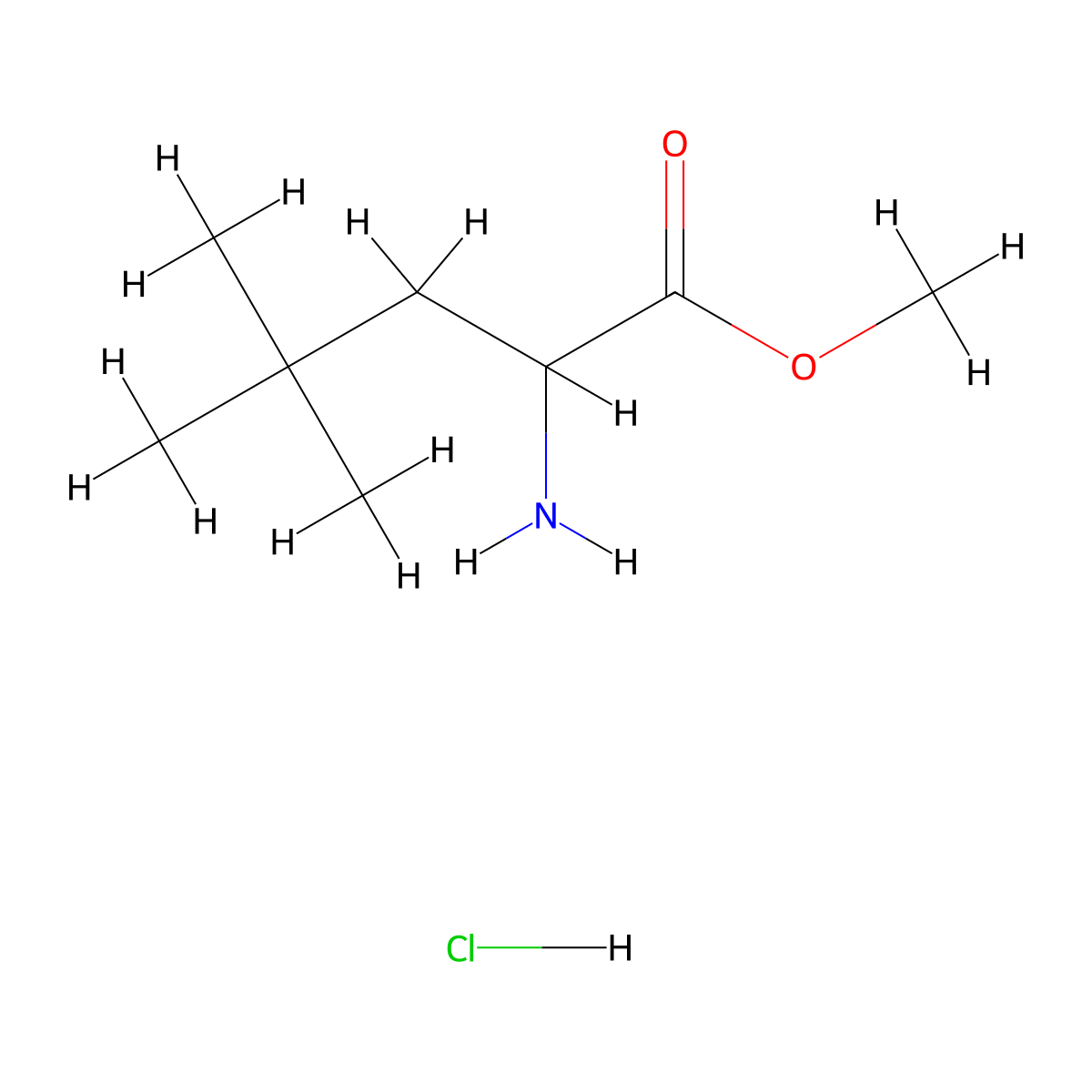 Methyl 2-amino-4,4-dimethylpentanoate hydrochloride molecular structure, CAS 1021392-21-1