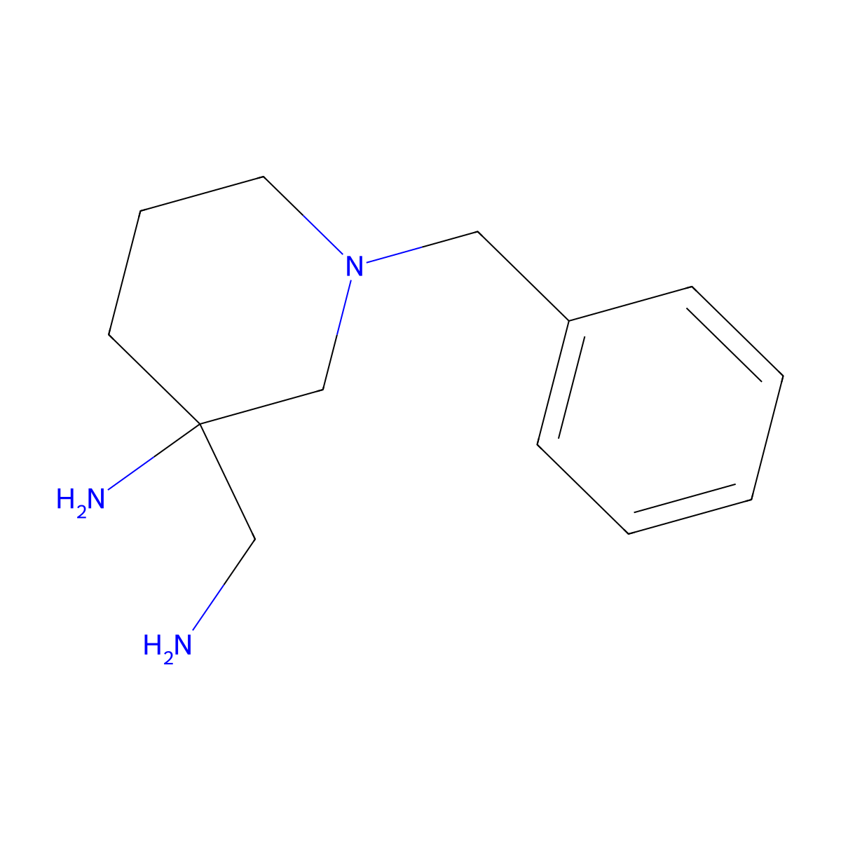 3-(Aminomethyl)-1-benzylpiperidin-3-amine molecular structure, CAS 1021392-76-6