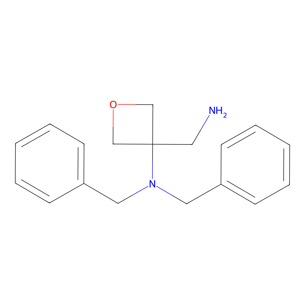 3-(aminomethyl)-N,N-dibenzyloxetan-3-amine molecular structure, CAS 1021392-84-6