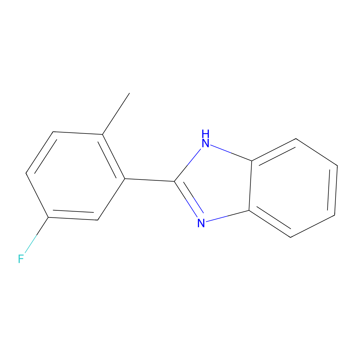 2-(5-fluoro-2-methylphenyl)-1H-1,3-benzodiazole molecular structure, CAS 1021397-45-4