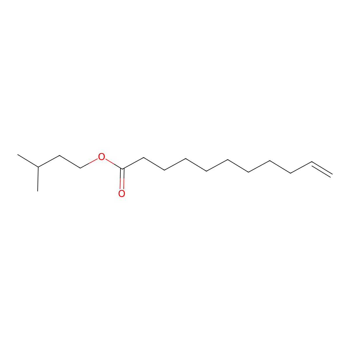 Isopentyl undec-10-enoate molecular structure, CAS 10214-27-4