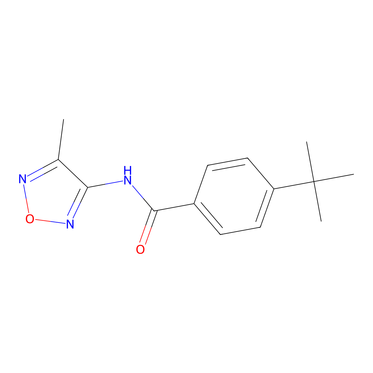 4-tert-butyl-N-(4-methyl-1,2,5-oxadiazol-3-yl)benzamide molecular structure, CAS 102140-67-0