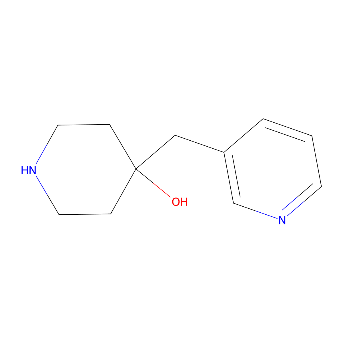 4-(Pyridin-3-ylmethyl)piperidin-4-ol molecular structure, CAS 1021414-48-1