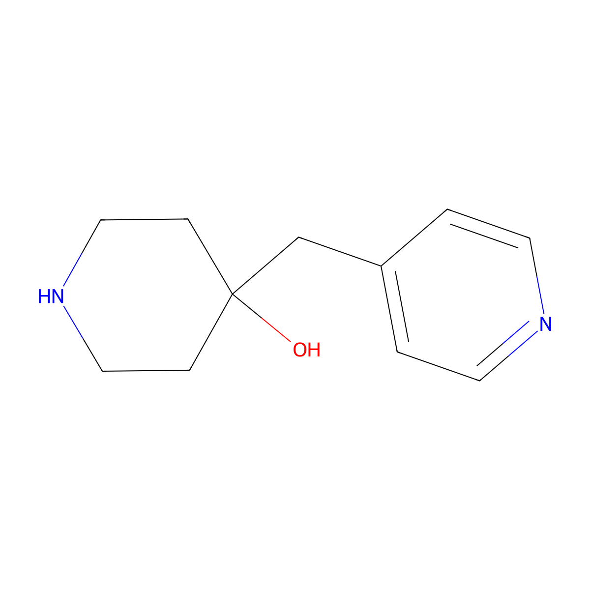 4-(Pyridin-4-ylmethyl)piperidin-4-ol molecular structure, CAS 1021414-49-2