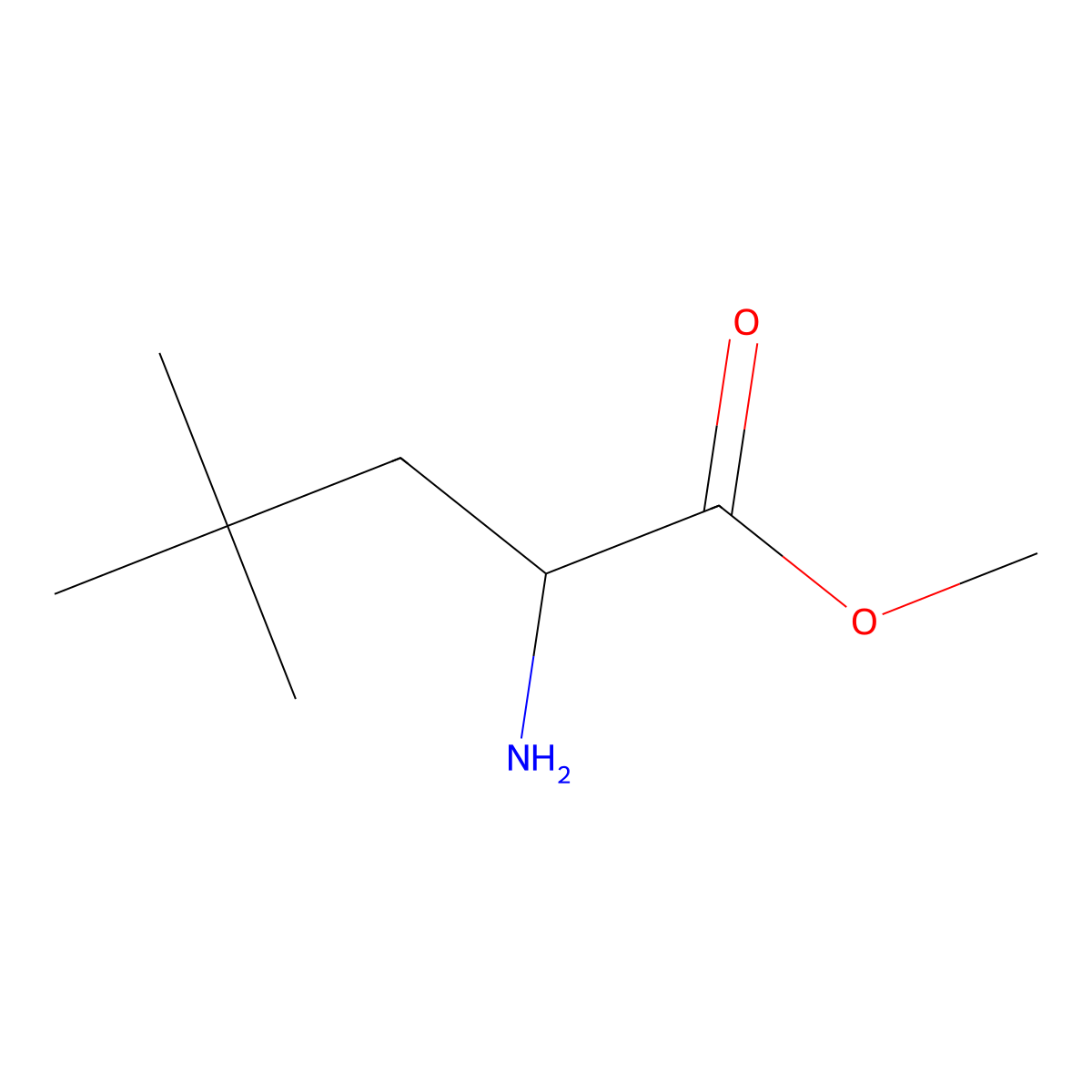 Methyl 2-amino-4,4-dimethylpentanoate molecular structure, CAS 1021417-79-7
