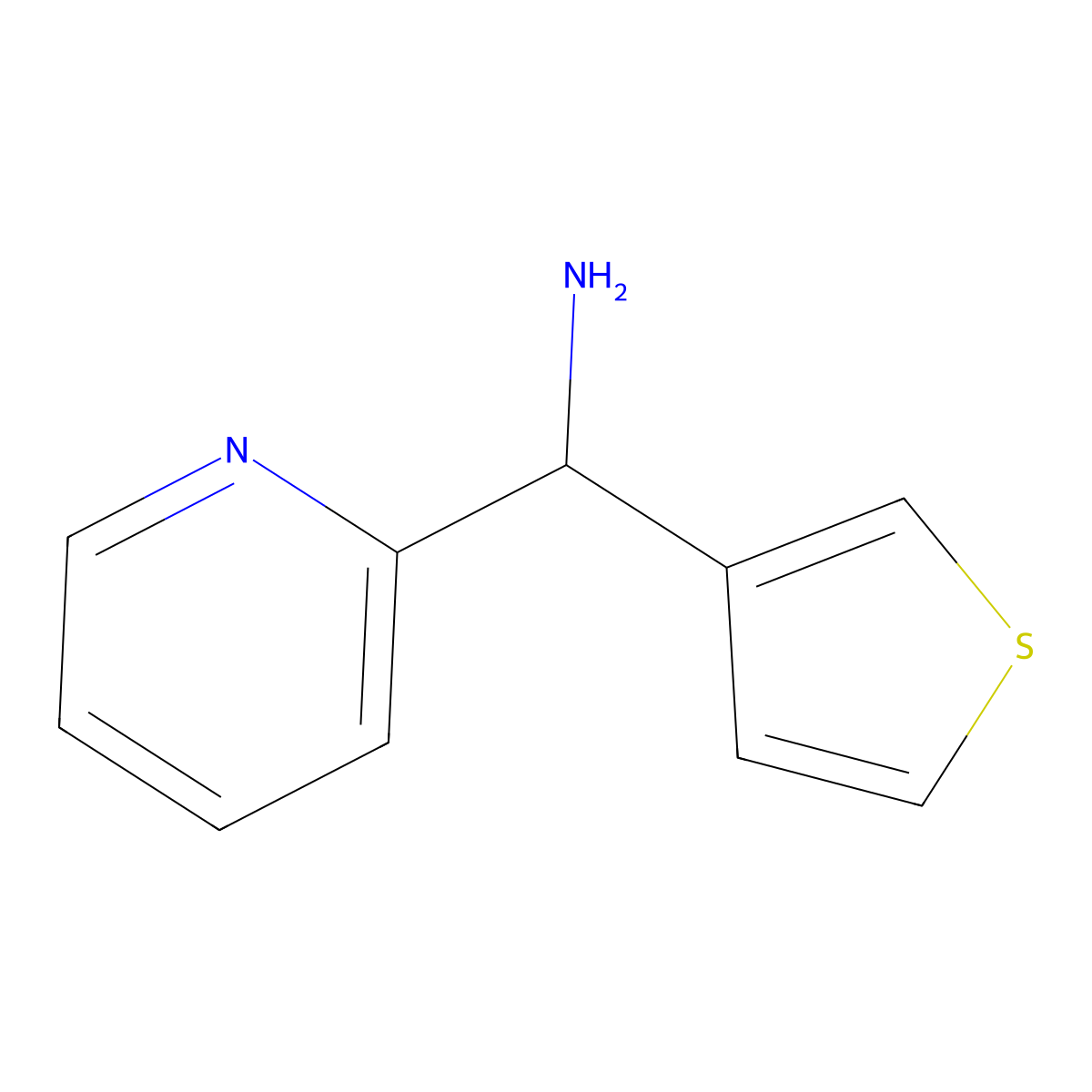 Pyridin-2-yl(thiophen-3-yl)methanamine molecular structure, CAS 1021417-88-8