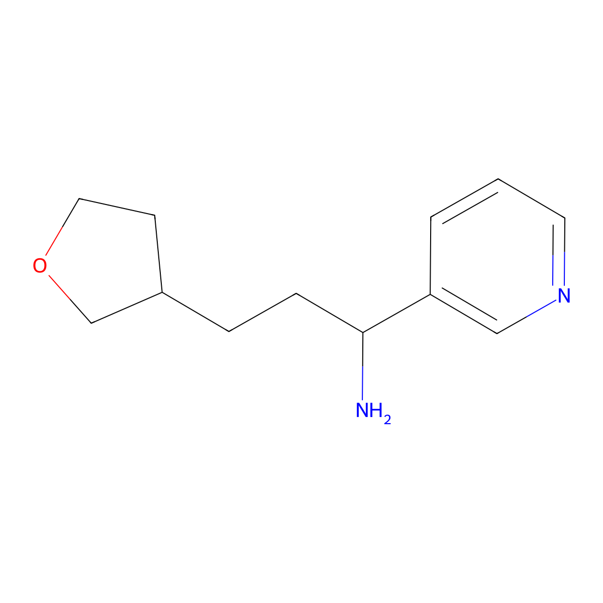 1-(Pyridin-3-yl)-3-(tetrahydrofuran-3-yl)propan-1-amine molecular structure, CAS 1021418-51-8
