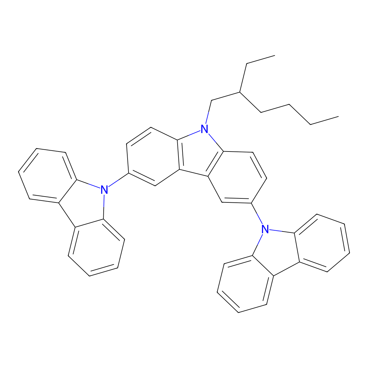9'-(2-Ethylhexyl)-9'H-9,3':6',9''-tercarbazole molecular structure, CAS 1021423-90-4