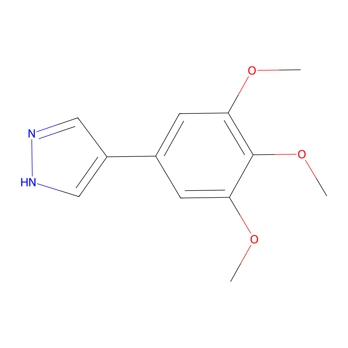 4-(3,4,5-trimethoxyphenyl)-1H-pyrazole molecular structure, CAS 1021424-54-3