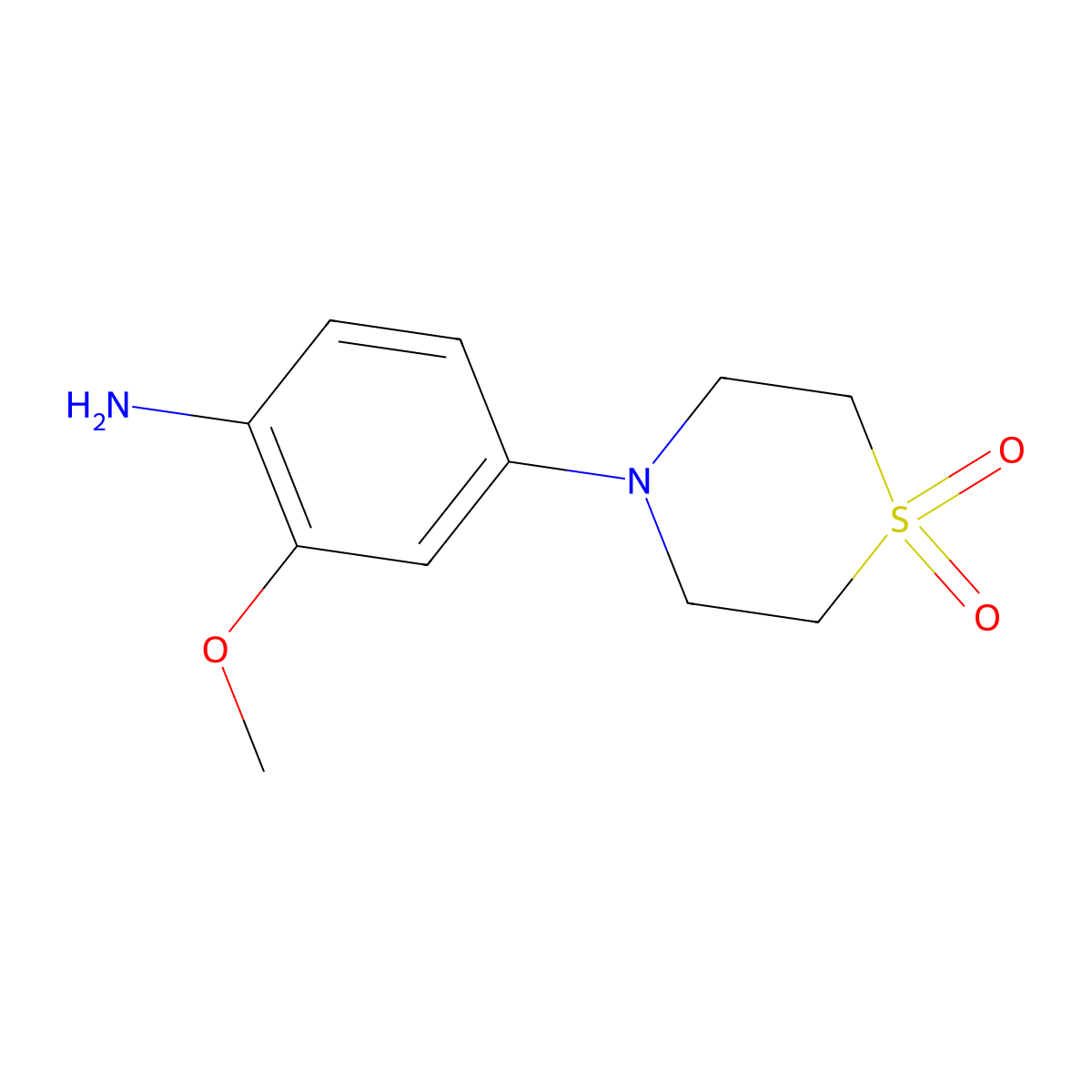 4-(1,1-Dioxido-4-thiomorpholinyl)-2-methoxybenzenamine molecular structure, CAS 1021425-36-4